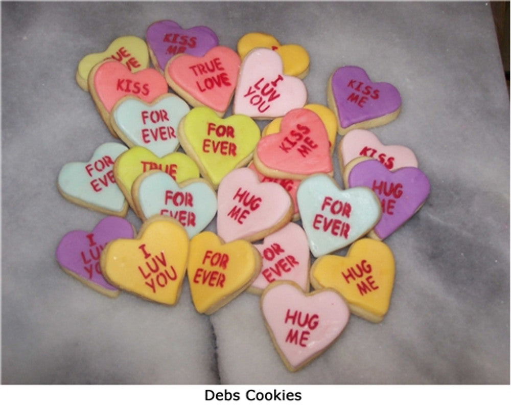 Candy Heart Sayings Round Cookie Stencil Set by Designer Stencils