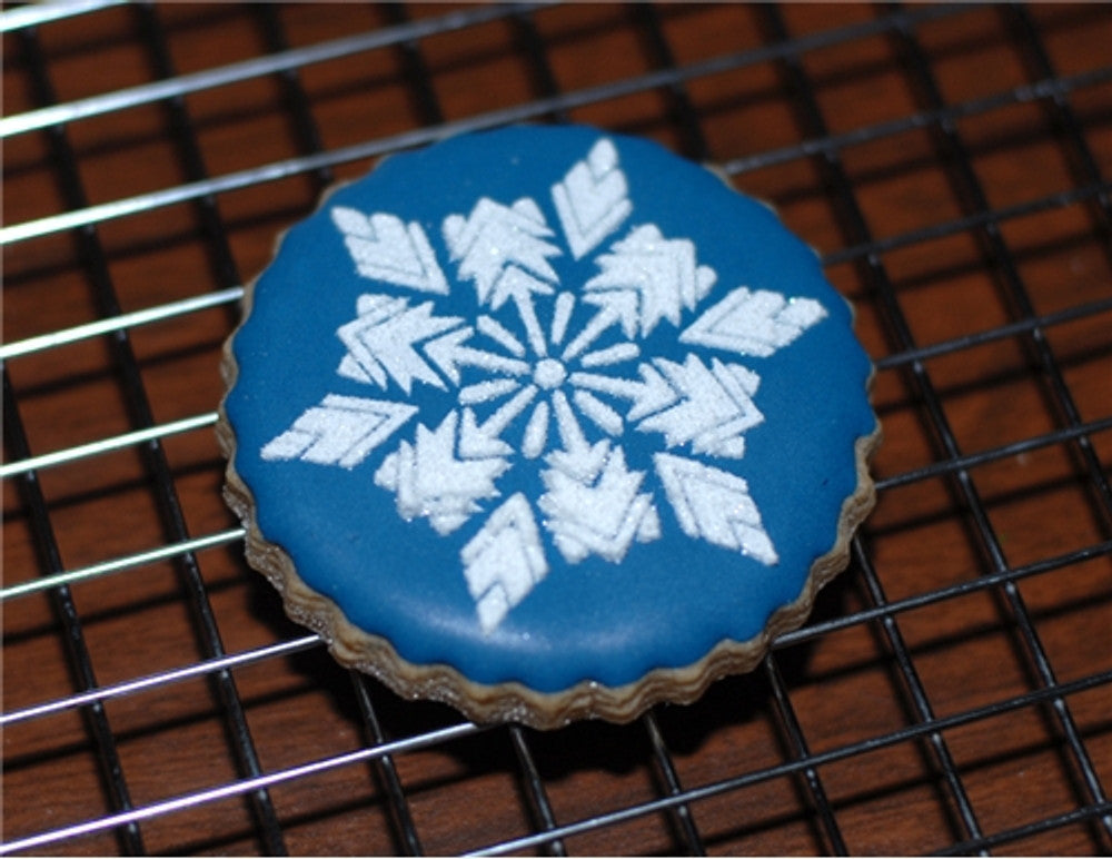 Crystal Snowflakes Round Cookie Stencil Set by Designer Stencils