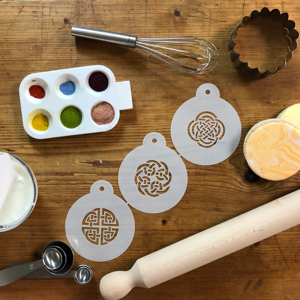 Celtic Knots Round Cookie Stencil Set by Designer Stencils