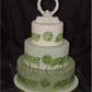 Cake Decorated using Celtic Knots Round Cookie Stencil Set by Designer Stencils by Wild Cakes