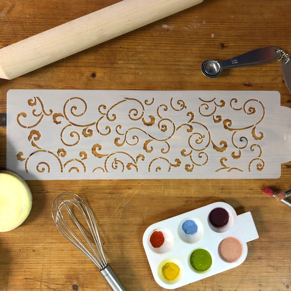 Leafy Scroll Patterns for Cake Decorating Confection Couture Stencils