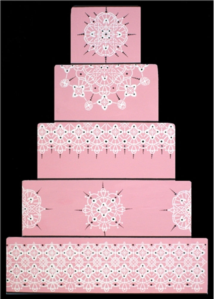 Victorian Crochet Cake and Pie Stencil Top by Designer Stencils Cake