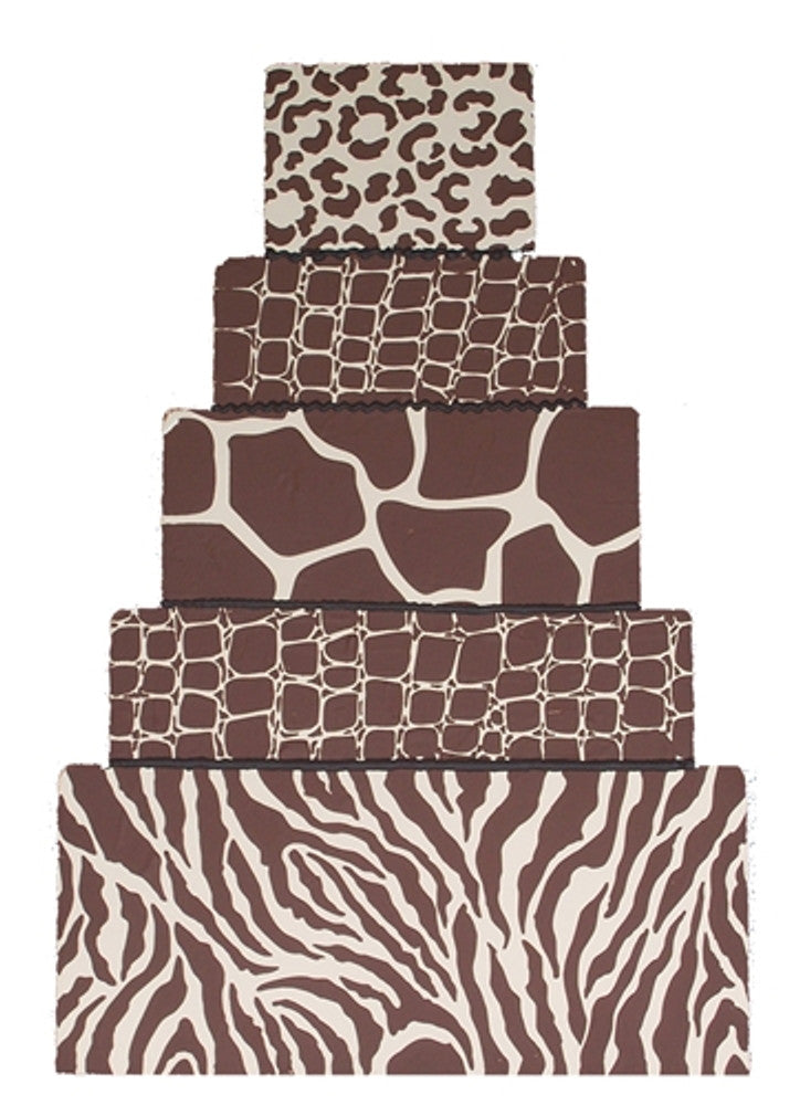 4 Piece Animal Print Cake Stencil Set from Designer Stencils
