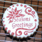 cookies decorated with Seasons Greetings Round Cookie Stencil Set by Designer Stencils