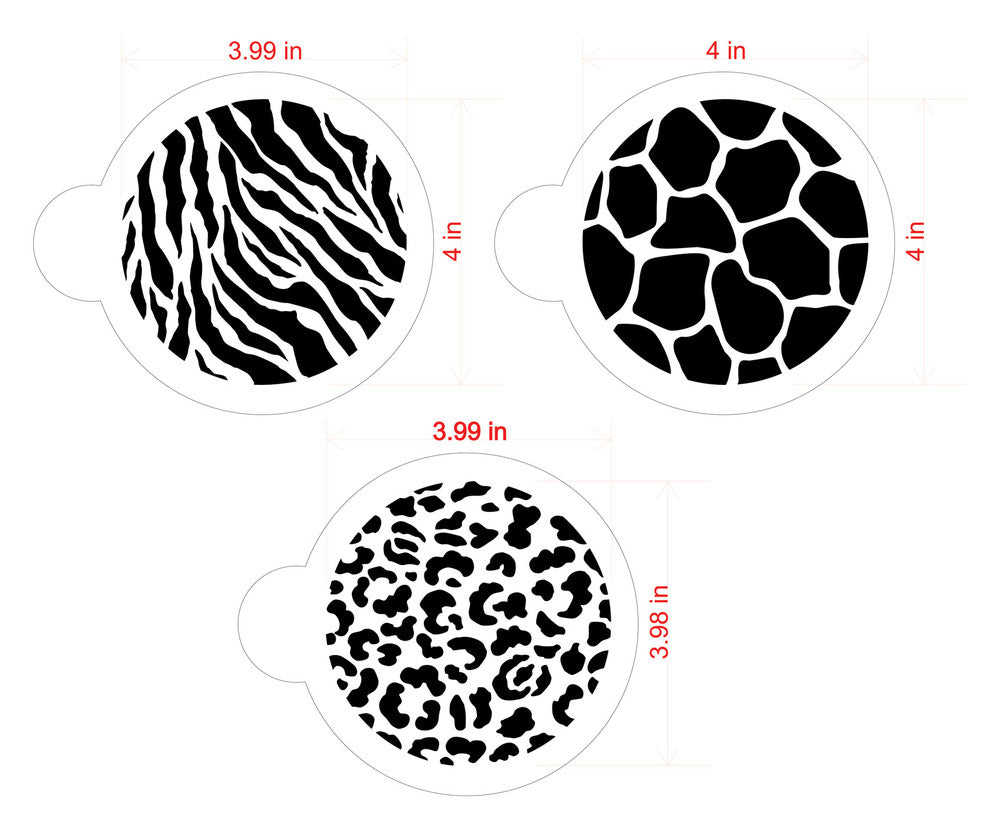 Animal Skins Round Cookie Stencil Set by Designer Stencils