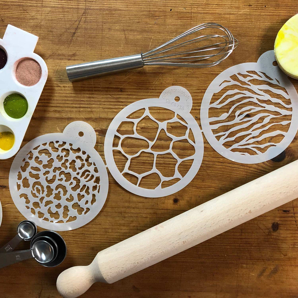 Animal Skins Round Cookie Stencil Set by Designer Stencils