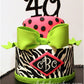Zebra Skin Cake using the Cake Stencil Sides by Designer Stencils 