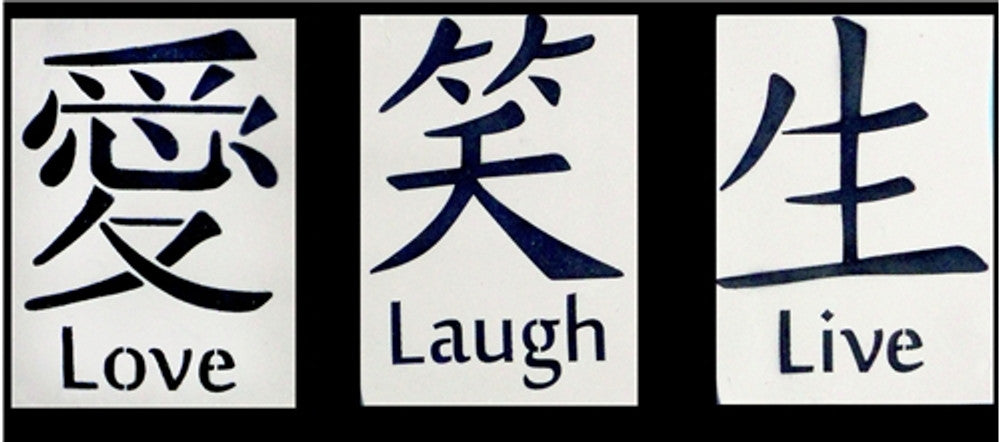Live Love Laugh Symbols Round Cookie Stencil Set by Designer Stencils Craft Projects
