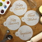 Script Celebration Cake Stencil Set by Designer Stencils