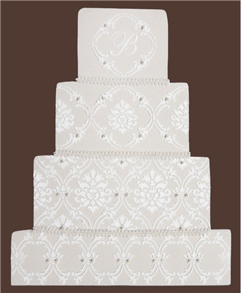 Royal Damask Cake Stencil Tier #4 by Designer Stencils