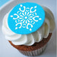 cupcake topped with a snowflake using Snowflake cupcake stencils