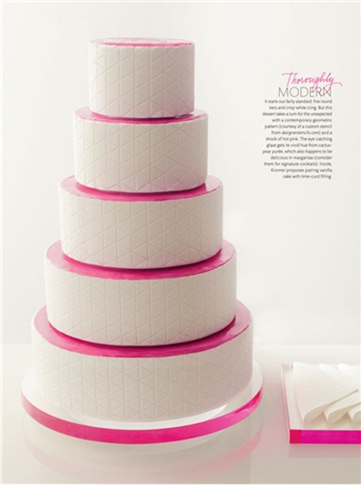 Triangle Quilt Pattern Cake Stencil Side by Designer Stencils Cake in Magazine
