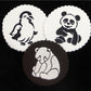 Penguin Panda Polar Bear Round Cookie Stencil Set by Designer Stencils Cookies