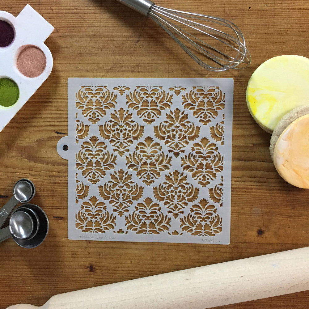 Allover Damask Stencil for Cake or Cookie Decorating - Confection ...