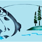 Gone Fishing Cake Stencil Side by Designer Stencils Fondant
