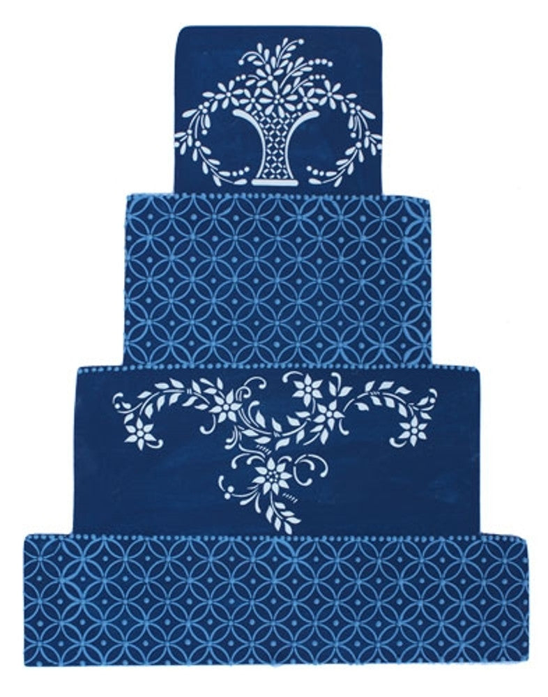 Wedding Garland Cake Stencil Side by Designer Stencils Cake