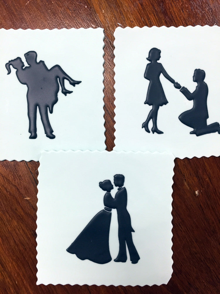 Stages of Love Silhouette Cake Stencil Set by Designer Stencils Fondant
