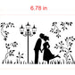 Kissing Couple Silhouette Cake Stencil Side by Designer Stencils Dimensions