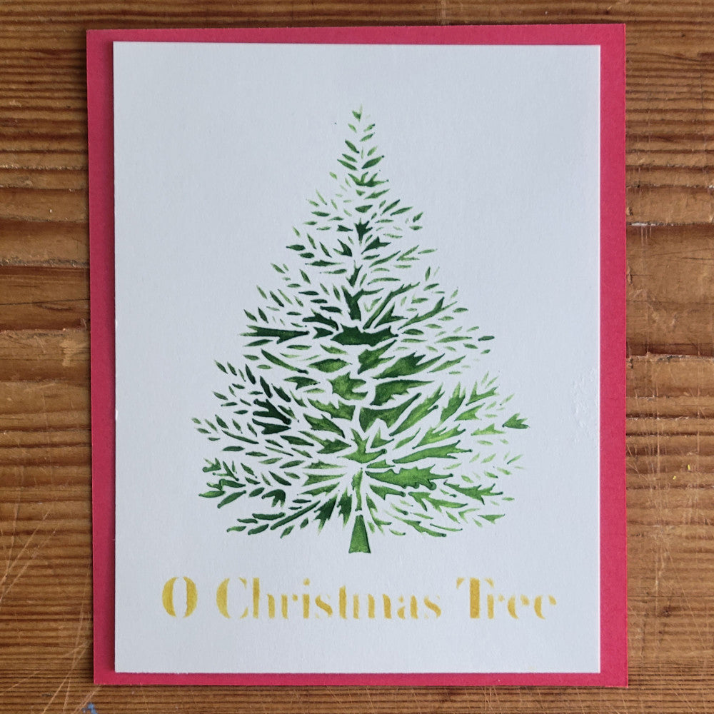 O Christmas Tree Cookie Stencil by Designer Stencils Card