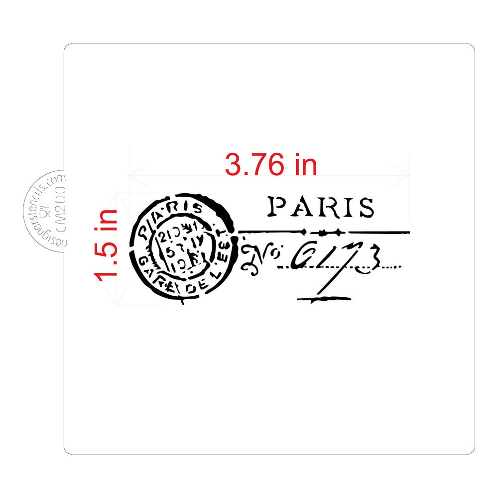 Paris Postmark Cookie Stencil by Designer Stencils with measurements