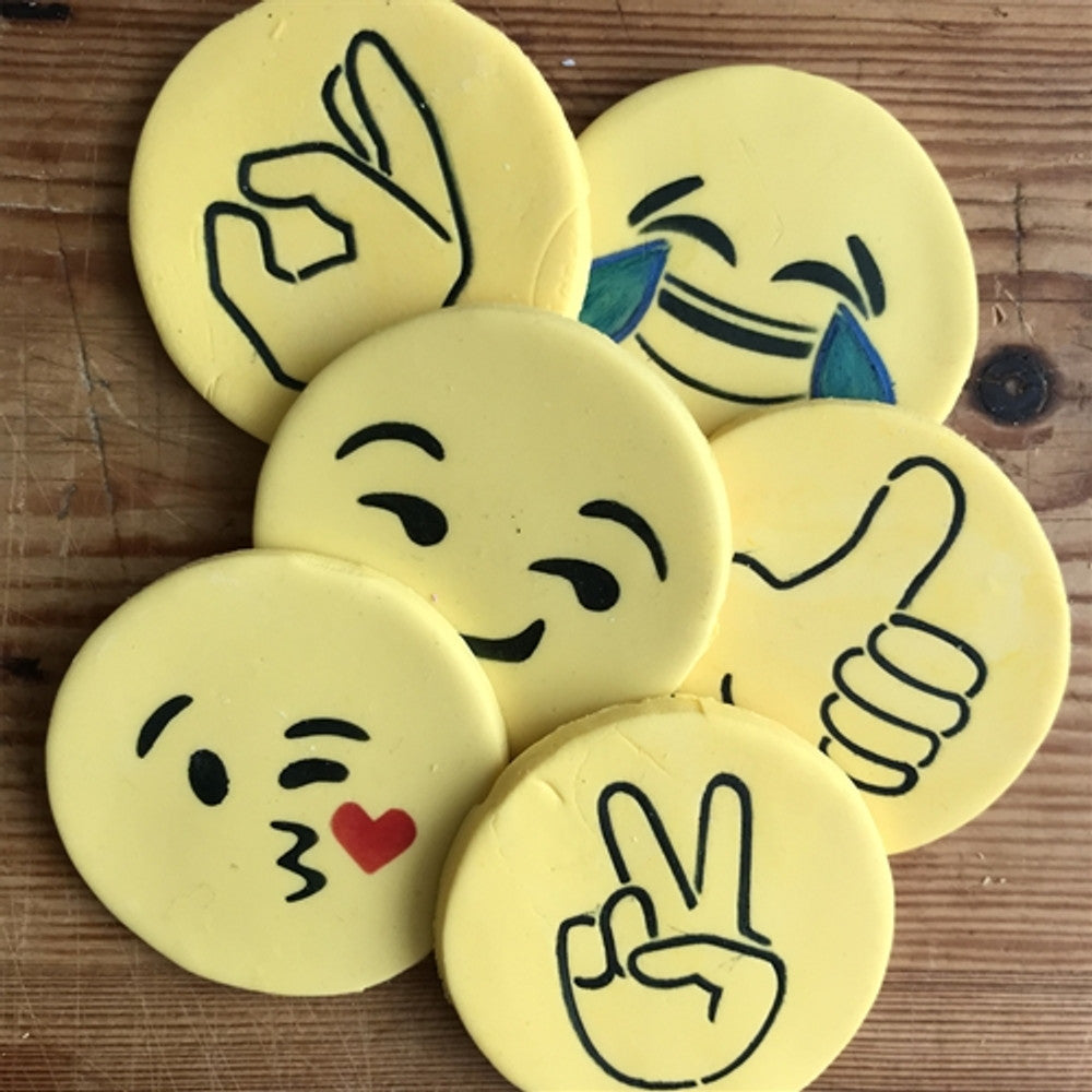 Emojis Round Cookie Stencil Set by Designer Stencils Cookies Style 2