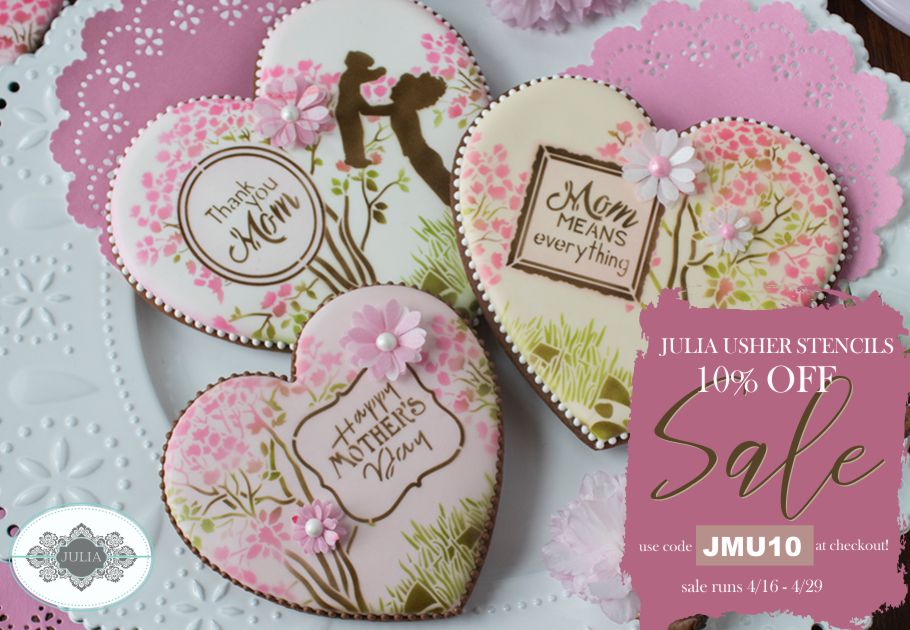 Julia Usher Cookie Stencil Sale at Confection Couture