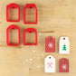 Christmas Gift Tag Cookie Cutters for Christmas Cookie Decorating