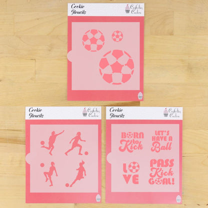 Female Soccer Cookie Stencil Bundles