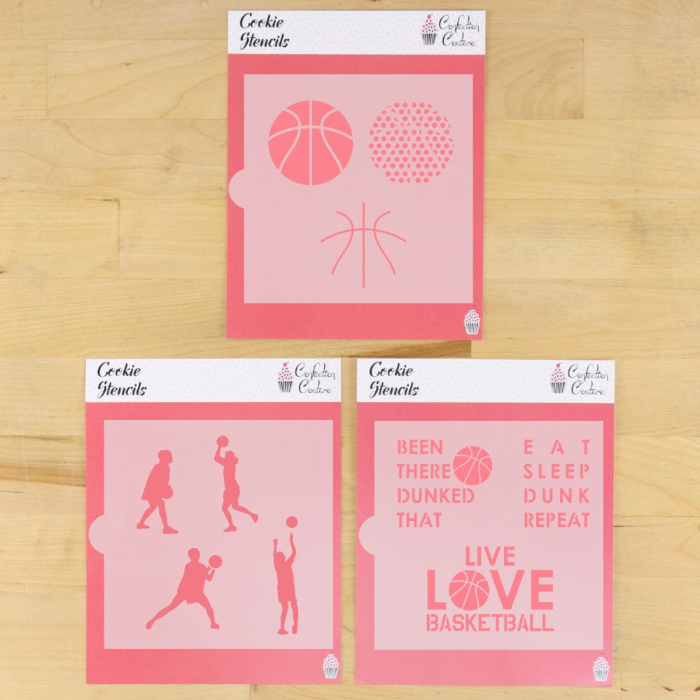 Female Basketball Cookie Stencil Bundles