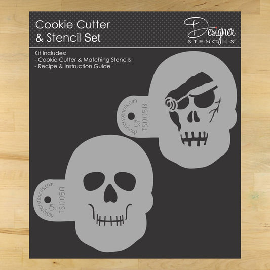 Halloween Skulls Cookie Stencil and Cutter Set