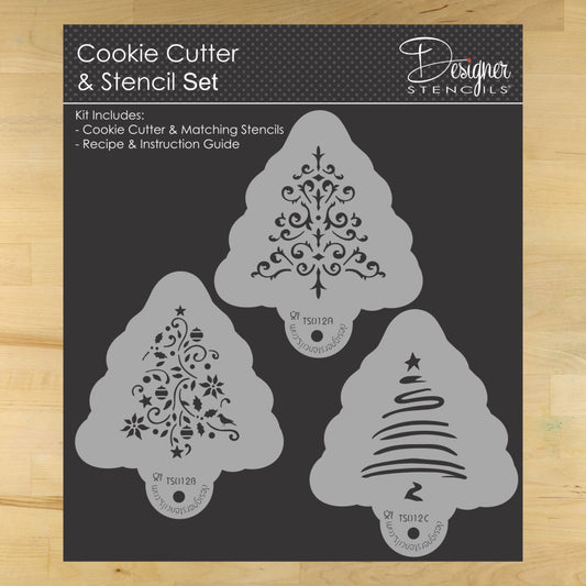 Christmas Tree Cookie Stencil and Cutter Set by Designer Stencils