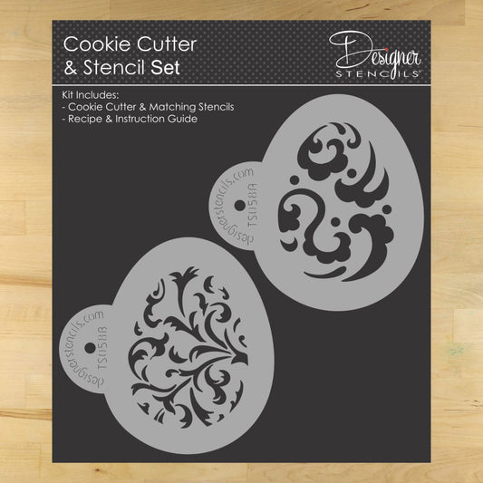 Egg Cookie Stencil and Cutter Set
