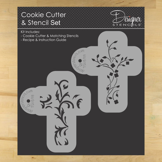 Cross Cookie Stencil and Cutter Set