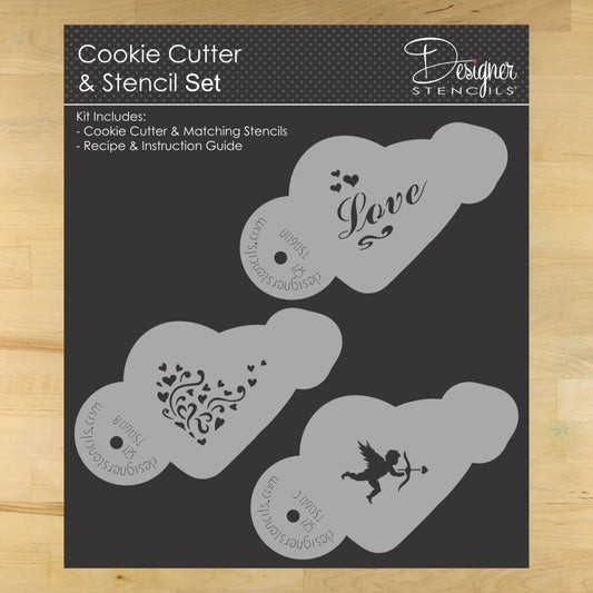 Arrow Heart Cookie Stencil and Cutter Set