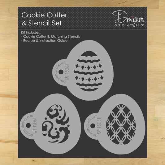 Mini Easter Egg Cookie Stencil and Cutter Set