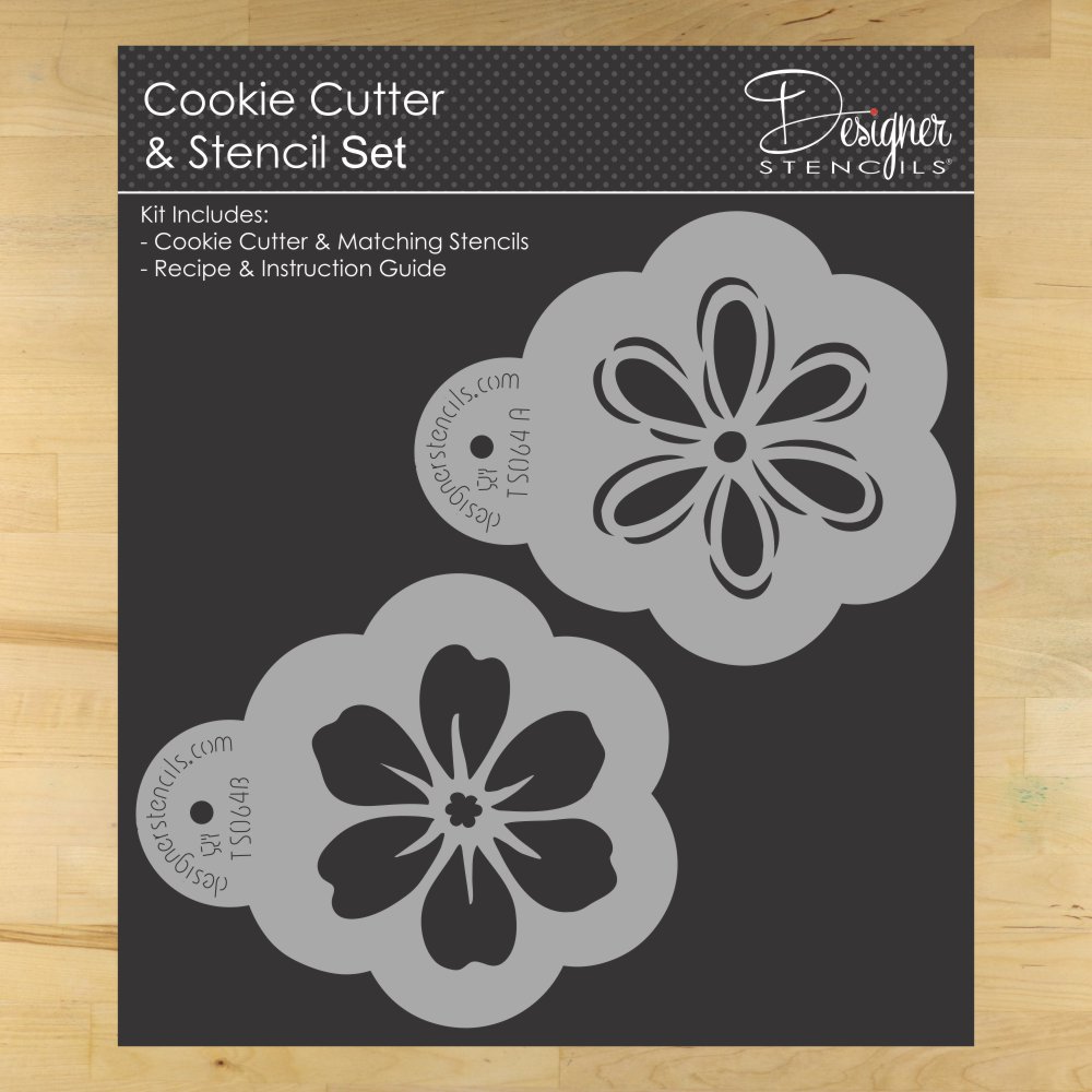 Flower Cookie Stencil and Cookie Cutters | Designer Stencils ...