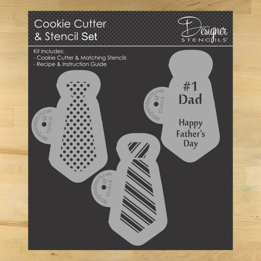 Father's Day Tie Cookie Stencil and Cutter Set
