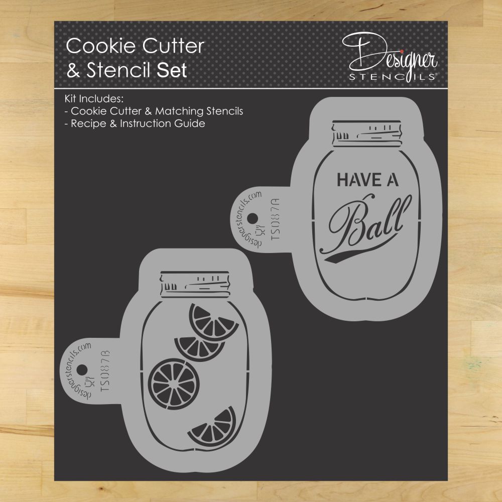 Ball Jar Cookie Stencil and Cutter Set by Designer Stencils