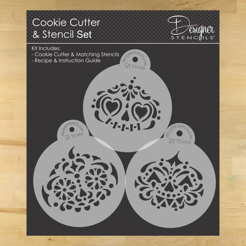 Day of the Dead Pumpkin Cookie Stencil and Cutter Set