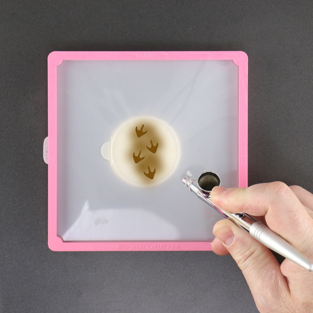 How to airbrush with a stencil adapter for round cookie stencils