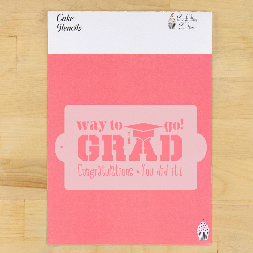 Grad Quotes Cake Side Stencil for top tier of cake