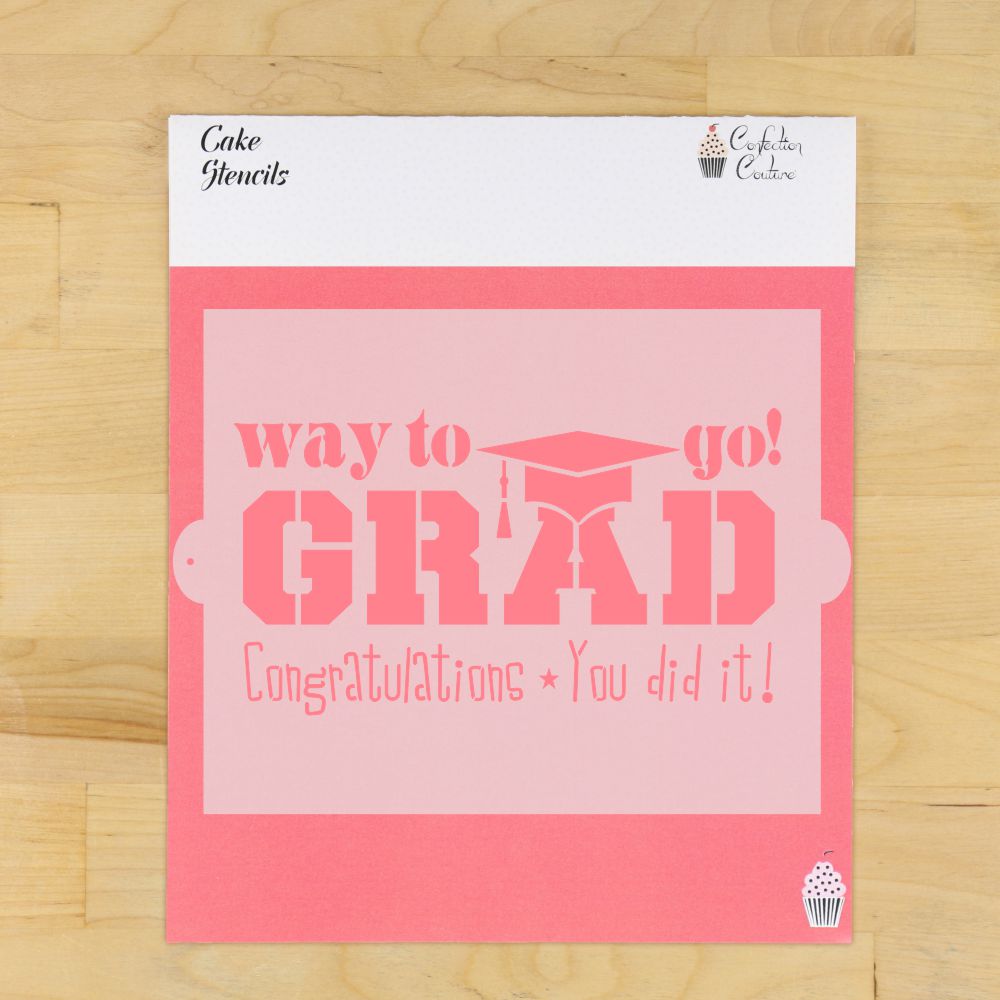 Grad Quotes Cake Side Stencil for barrel and extra tall cakes