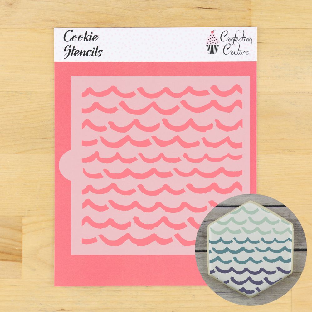 Whimsical Waves Background Cookie Stencil