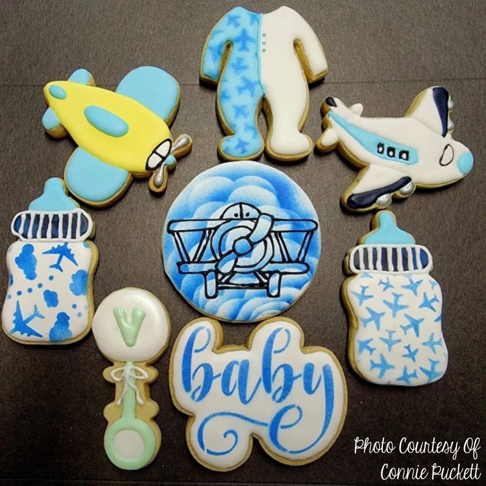 In The Clouds Background Stencil for Cookies – Confection Couture Stencils
