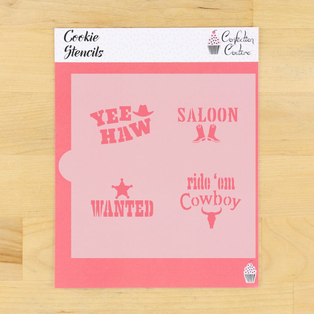 Cowboy Words Cookie Stencil