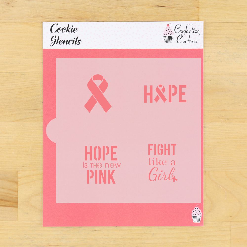 Breast Cancer Accent Cookie Stencil Accents