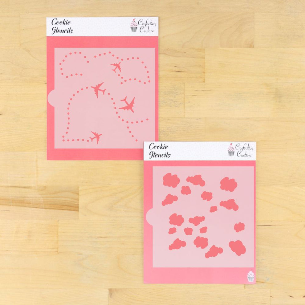 In The Clouds Background Stencil for Cookies – Confection Couture Stencils