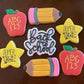back to school cookies decorate by Susan VanAllenusing stencils from confection couture