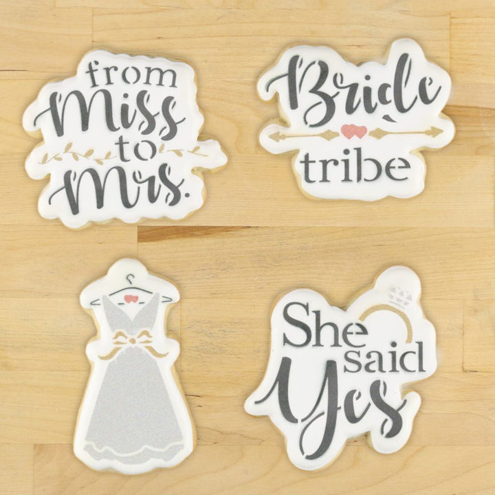 Stencils for Wedding and Bridal Shower Cookies Confection Couture