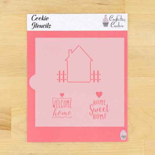 Home Sweet Home Message & Frame Cookie Stencil